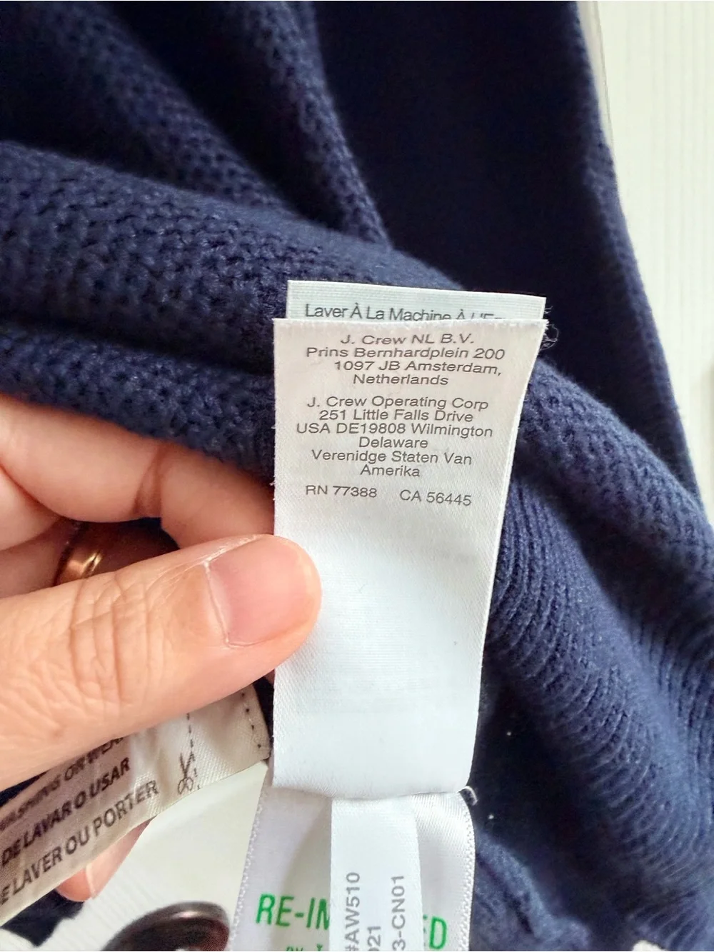 J.Crew Men’s L Cotton Silk Crewneck Sweater Navy Blue Lightweight Knit